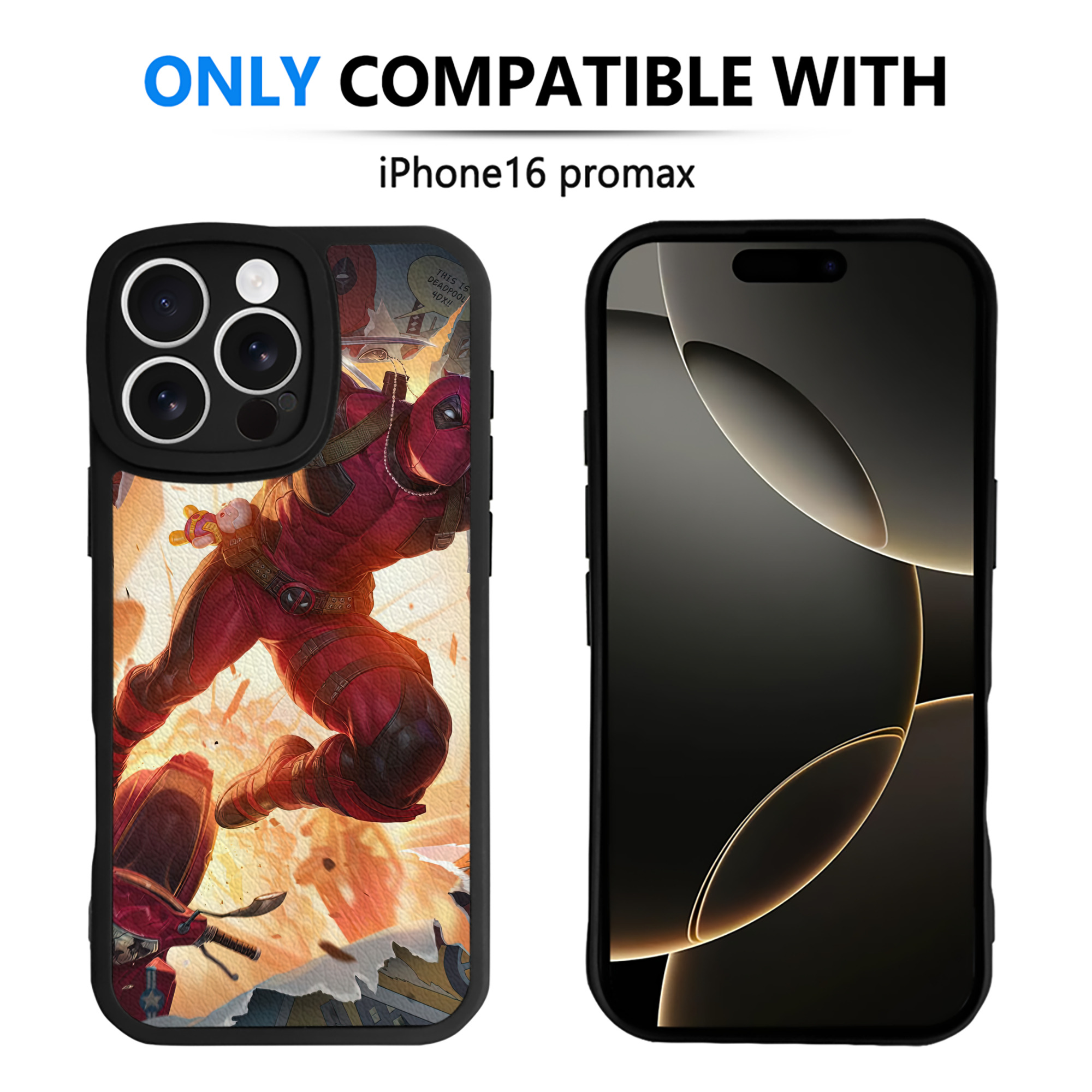 （画像用） Deadpool デッドプール 【iPhone 16シリーズ対応】シリコンスマホケース（レザー調） 材質：シリコン